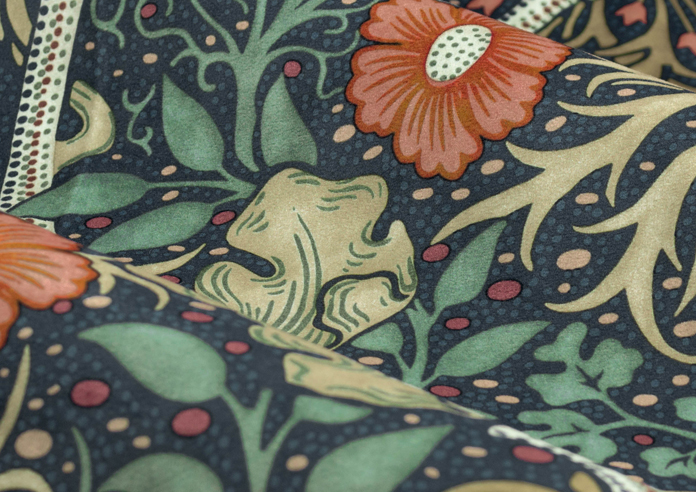 Seaweed Pencil Pleat, Indigo - Ready Made Curtains - Image 4